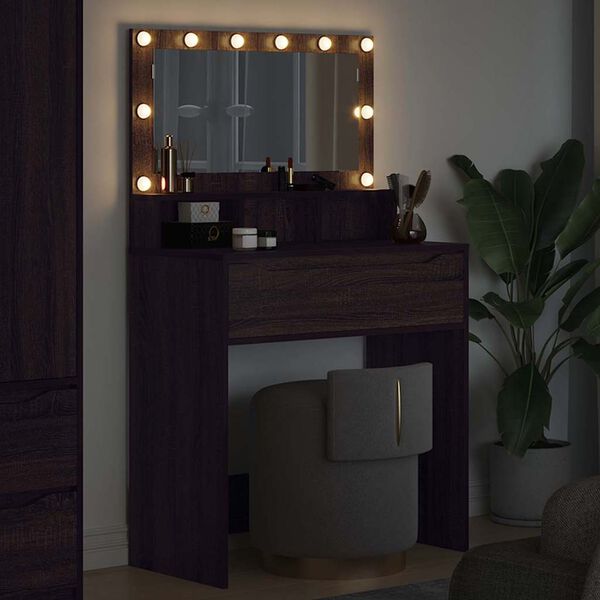 vidaXL Bedroom Dressing Tables Brown Oak 80 x 39.6 x 135 cm