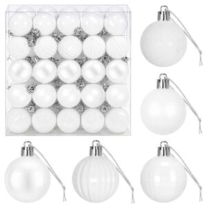 vidaXL Christmas Ball Set 100 pcs White 4 cm Polystyrene