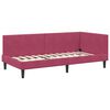 vidaXL Corner Bed Frame with Headboard Wine Red 90 cm x 200 cm Velvet