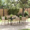 vidaXL Garden Dining Set with Cushion 7 pcs Beige Poly Rattan
