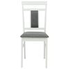 vidaXL Dining Chair 2 pcs White and Grey Solid Rubber Wood