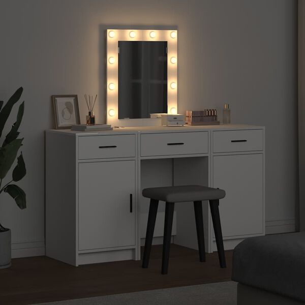 vidaXL Dressing Table with Door White 50 x 41 x 135 cm Engineered Wood