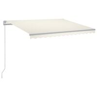 vidaXL Manual Retractable Awning with LED 300x250 cm Cream