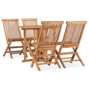 vidaXL Outdoor Dining Set | Teak | Solid teak wood | Medium | Collapsible