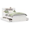 vidaXL Bookcase Bed without Mattress White 140x200 cm Solid Wood Pine