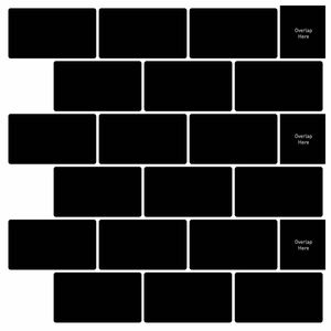 vidaXL Subway Tile 50 pcs Black 30 x 30 cm Polyurethane and PET