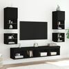vidaXL TV Wall Cabinet with LED Lights Black 30x28.5x30 cm