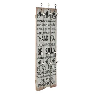vidaXL Wall-mounted Coat Rack with 6 Hooks 120x40 cm THANK YOU
