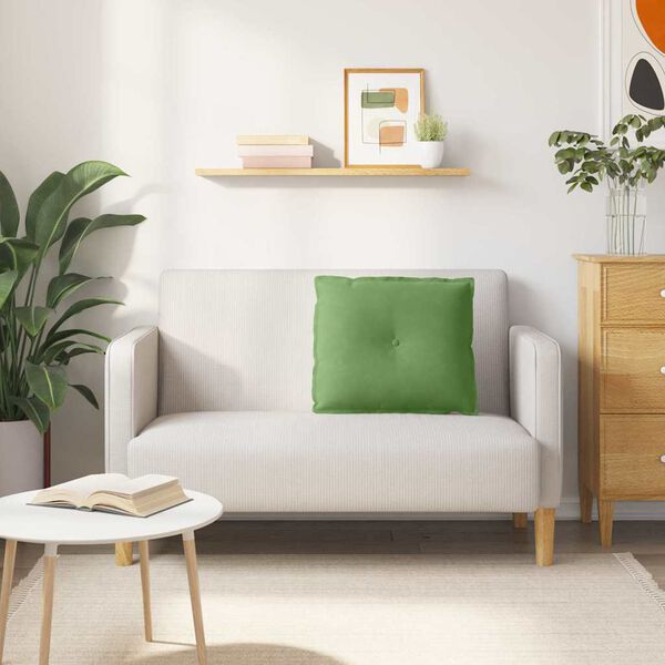 vidaXL Back Pillow Light Green 60 x 50 cm Corduroy Fabric