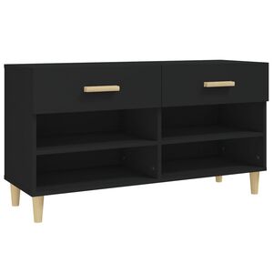 vidaXL Shoe Cabinet Black 102x35x55 cm Engineered Wood