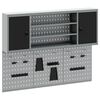 vidaXL Tool Cabinet Set with Shelf 6 pcs Black Powder-Coated Steel
