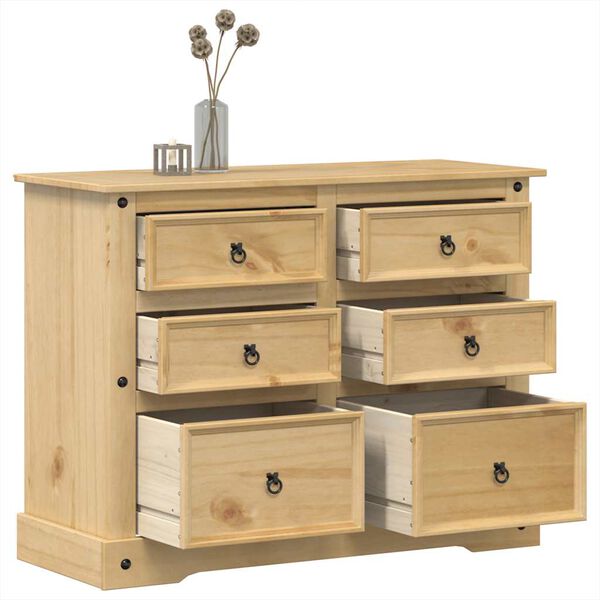 vidaXL Chest of Drawers Corona 112x48x91 cm Solid Wood Pine