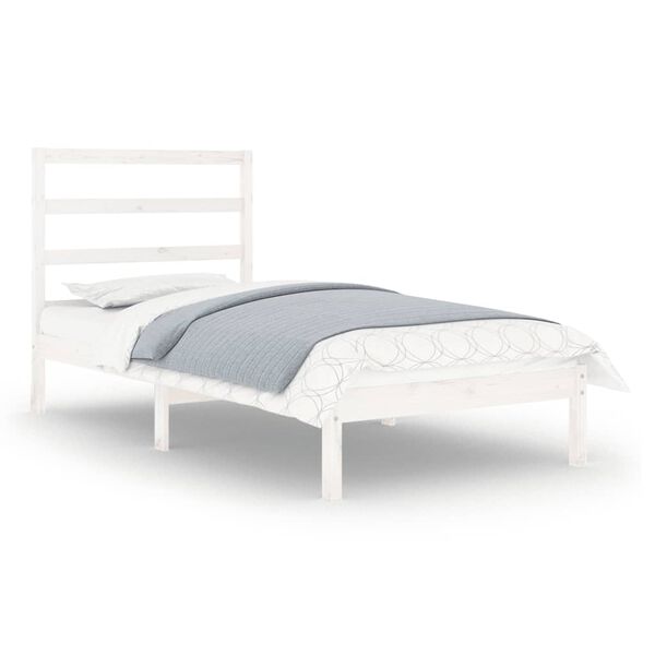 vidaXL Bed Frame without Mattress White 90x190 cm Single Solid Wood