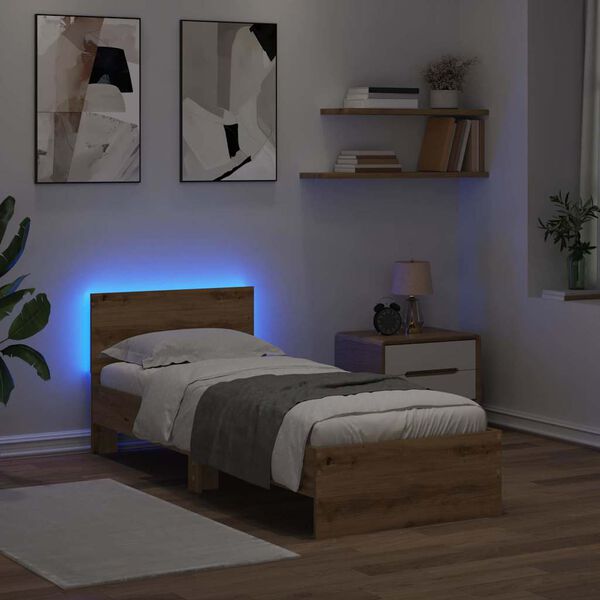 vidaXL Bed Frame Artisan Oak 75 x 190 cm Engineered Wood