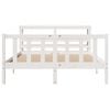 vidaXL Bed Frame without Mattress White 120x190 cm Small Double Solid Wood Pine