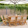 vidaXL Folding Garden Chairs 8 pcs Taupe Fabric and Solid Wood