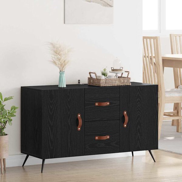 vidaXL Sideboard Black Oak 100 x 36 x 60 cm Engineered Wood