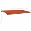 vidaXL Manual Retractable Awning with LED 600x300 cm Orange and Brown