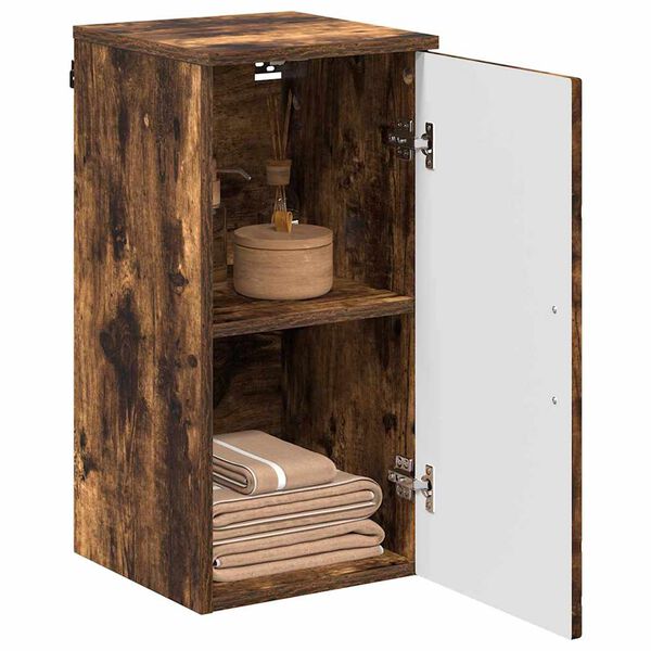 vidaXL Bathroom Cabinet Wall-mounted Smoked Oak 30 x 31.5 x 61 cm