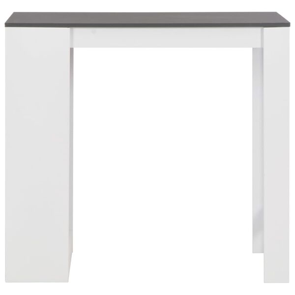 vidaXL Bar Table with Shelf White 110x50x103 cm