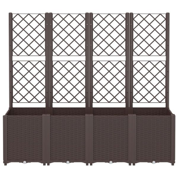 vidaXL Garden Planter with Trellis Brown 160x40x140 cm PP