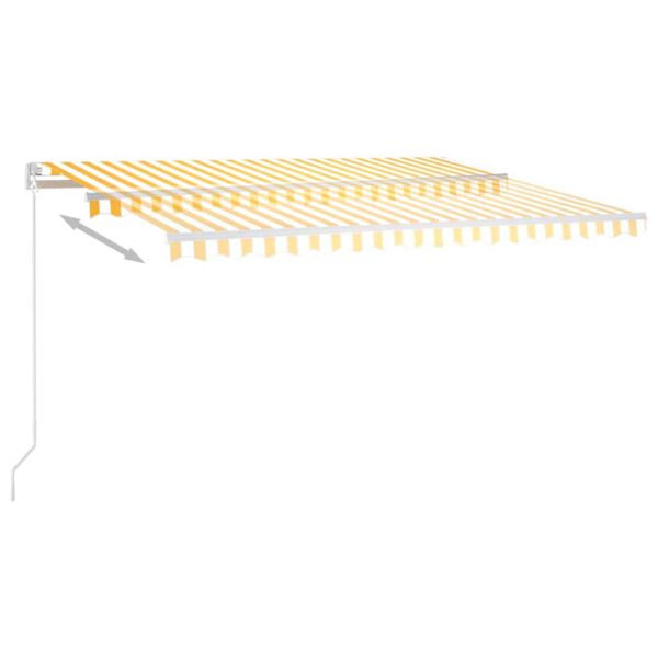 vidaXL Manual Retractable Awning 400x350 cm Yellow and White