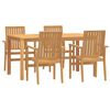 vidaXL 5 Piece Garden Dining Set Solid Wood Teak