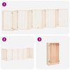 vidaXL Dog Gate with Door Foldable 9 Panels 450 cm Poplar Wood