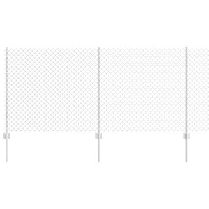 vidaXL Chainlink Fence with Post 10 x 1 m Galvanised Steel Silver Mesh