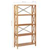 vidaXL 5-Tier Shelf 80x30x163.5 cm Solid Oak Wood