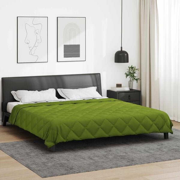 vidaXL Full Year Duvet Green 240 x 260 cm Microfiber