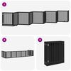 vidaXL Dog Gate with Door Foldable 10 Panels Black 800 cm Poplar Wood