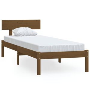 vidaXL Bed Frame without Mattress Honey Brown Solid Wood Pine Single