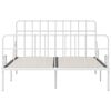 vidaXL Bed Frame without Mattress with Slatted Base White Metal 120x200 cm