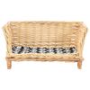 vidaXL Dog Basket with Cushion 50x33x30 cm Natural Willow