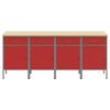 vidaXL Work Cabinet with Drawer 4 pcs Red and Grey 200 x 55 x 85 cm