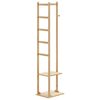 vidaXL Coat Stand with Hooks and Shelves 38,5x30x156 cm Bamboo
