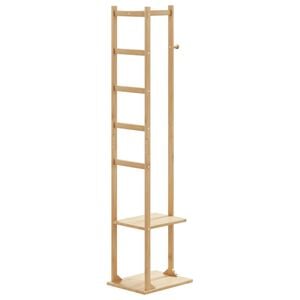 vidaXL Coat Stand with Hooks and Shelves 38,5x30x156 cm Bamboo