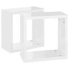 vidaXL Wall Cube Shelves 2 pcs High Gloss White 30x15x30 cm