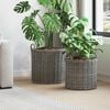 vidaXL Planter Basket with Storage 2 pcs Grey Lacak Rattan