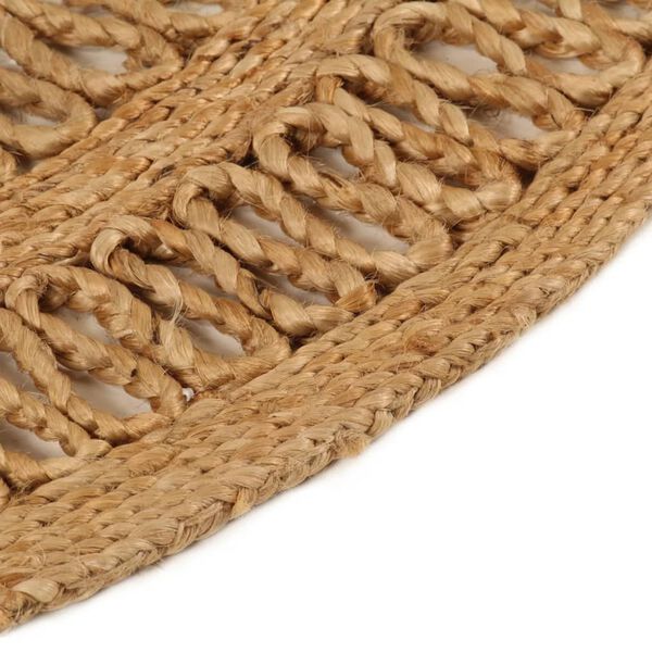 vidaXL Area Rug Hand-braided Jute 150 cm Round