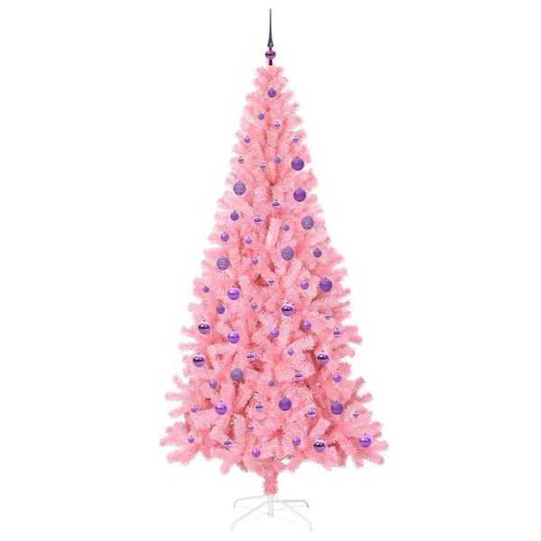 vidaXL Christmas Tree with 300 LEDs with Stand Pink 180 cm PVC