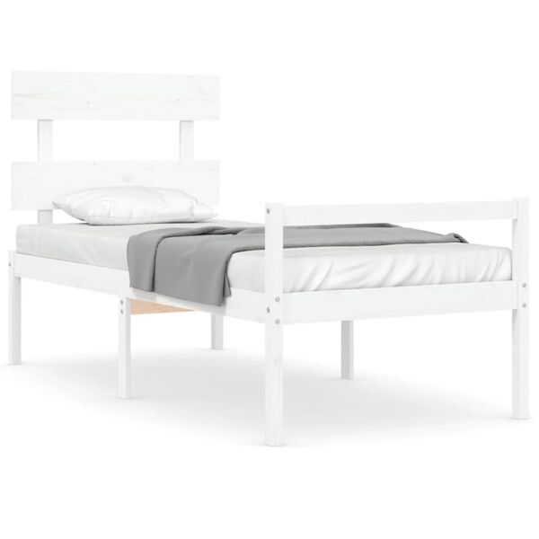 vidaXL Senior Bed without Mattress White Single Solid Wood