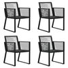vidaXL 5 Piece Outdoor Dining Set PVC Rattan Black