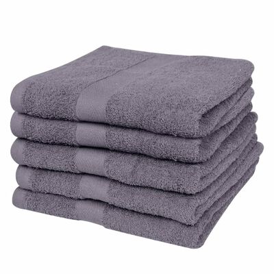 vidaXL Home Hand Towel Set 5 pcs Cotton 500 gsm 50x100 cm Anthracite