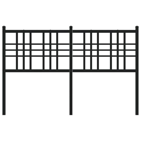 vidaXL Metal Headboard Black 120cm