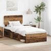 vidaXL Bed Frame with Headboard Old Wood 100 x 200 cm Solid Pine Wood