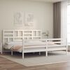 vidaXL Bed Frame without Mattress White 200x200 cm Solid Wood