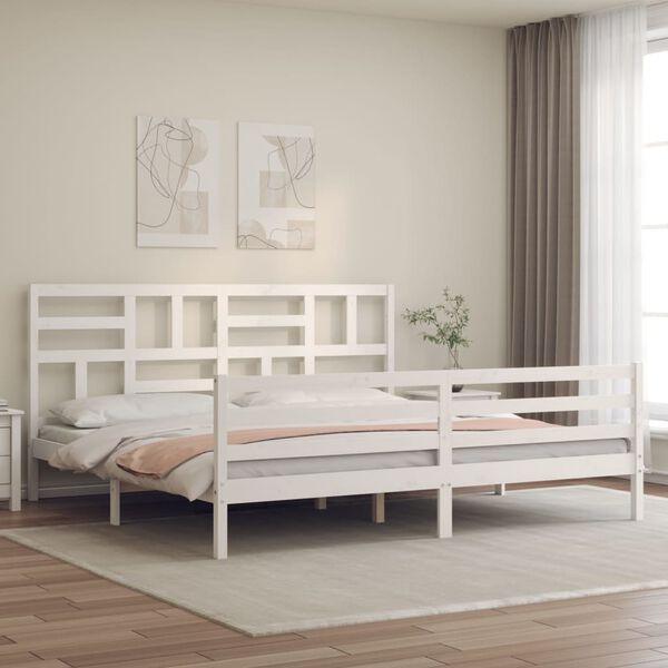 vidaXL Bed Frame without Mattress White 200x200 cm Solid Wood