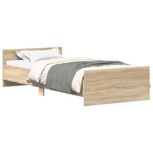 vidaXL Bed Frame without Mattress Sonoma Oak 90x200 cm Engineered Wood